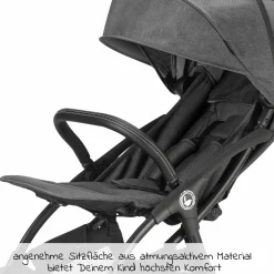 Buggy & Sportwagen City Ranger mit Auto-Folding Mechanismus bis 22 kg belastbar & Regen- & Insektenschutz - Dolphin Grey - Kollektion 2025
