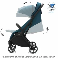Buggy & Sportwagen Cooper bis 22 kg belastbar mit Liegeposition und Autofold-Mechanismus nur 7,1 kg inkl. Schutzpaket - Türkis Schwarz
