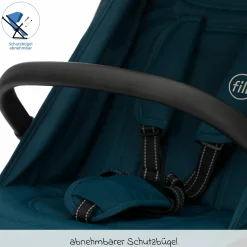 Buggy & Sportwagen Cooper bis 22 kg belastbar mit Liegeposition und Autofold-Mechanismus nur 7,1 kg inkl. Schutzpaket - Türkis Schwarz
