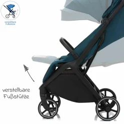 Buggy & Sportwagen Cooper bis 22 kg belastbar mit Liegeposition und Autofold-Mechanismus nur 7,1 kg inkl. Schutzpaket - Türkis Schwarz