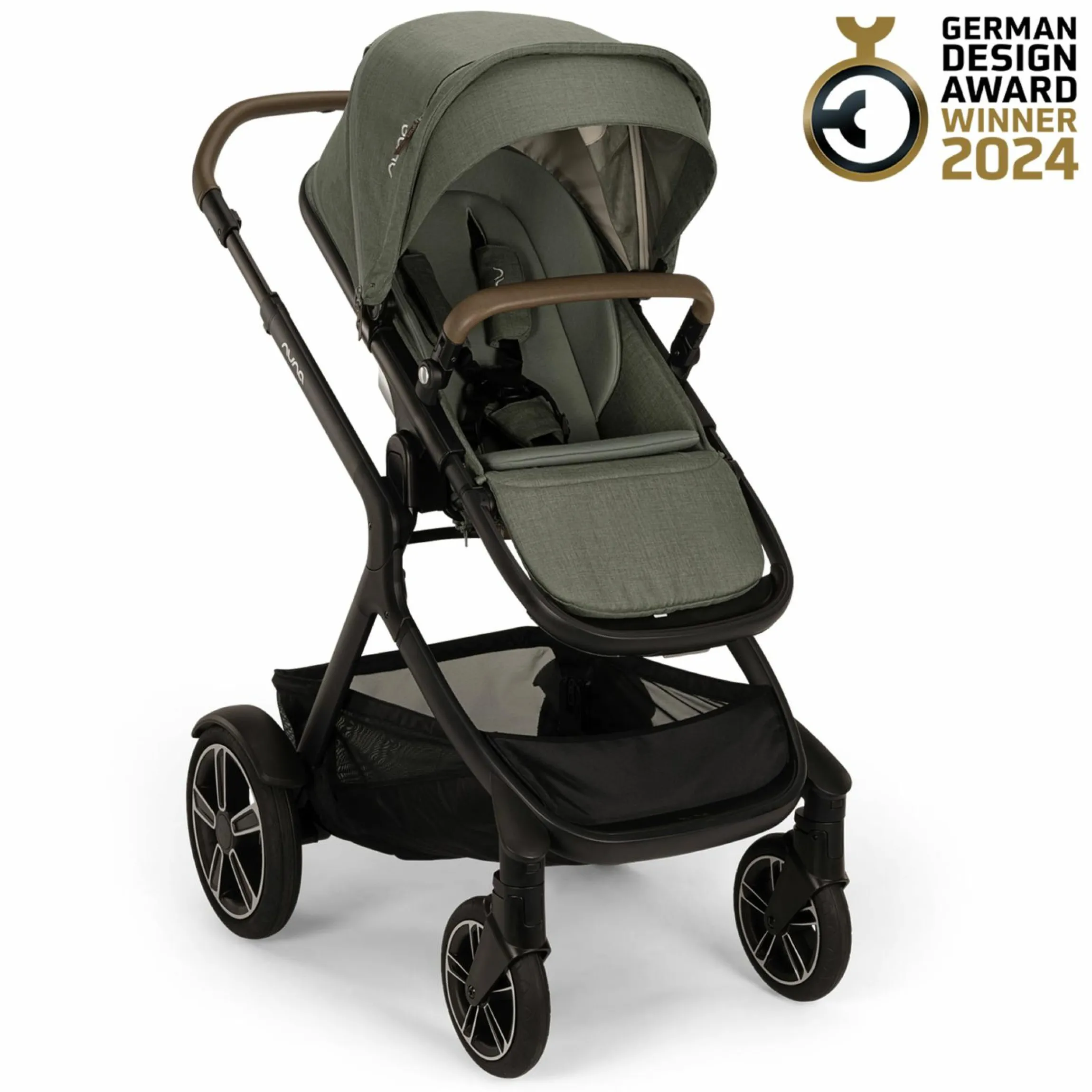 Buggy & Sportwagen DEMI next bis 22 kg mit magnetischem Gurtverschluss, umsetzbarem Allwettersitz, höhenverstellbarem Schieber, integrierter Sichtschutz inkl. Adapter & Regenschutz - Pine - Kollektion 2025