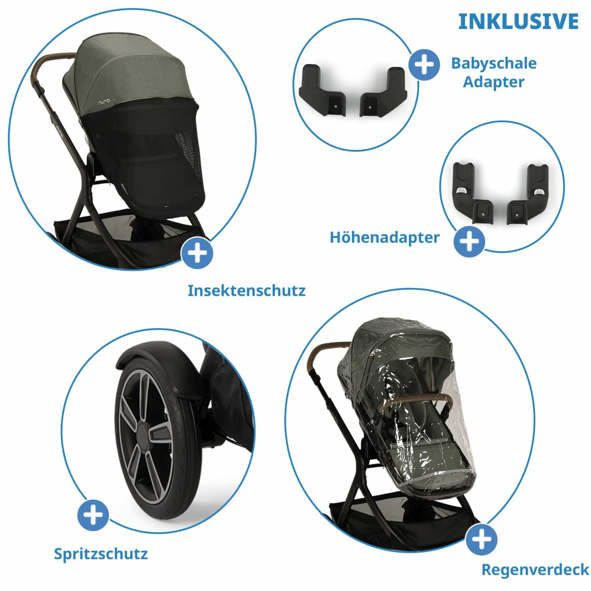 Buggy & Sportwagen DEMI next bis 22 kg mit magnetischem Gurtverschluss, umsetzbarem Allwettersitz, höhenverstellbarem Schieber, integrierter Sichtschutz inkl. Adapter & Regenschutz - Pine - Kollektion 2025