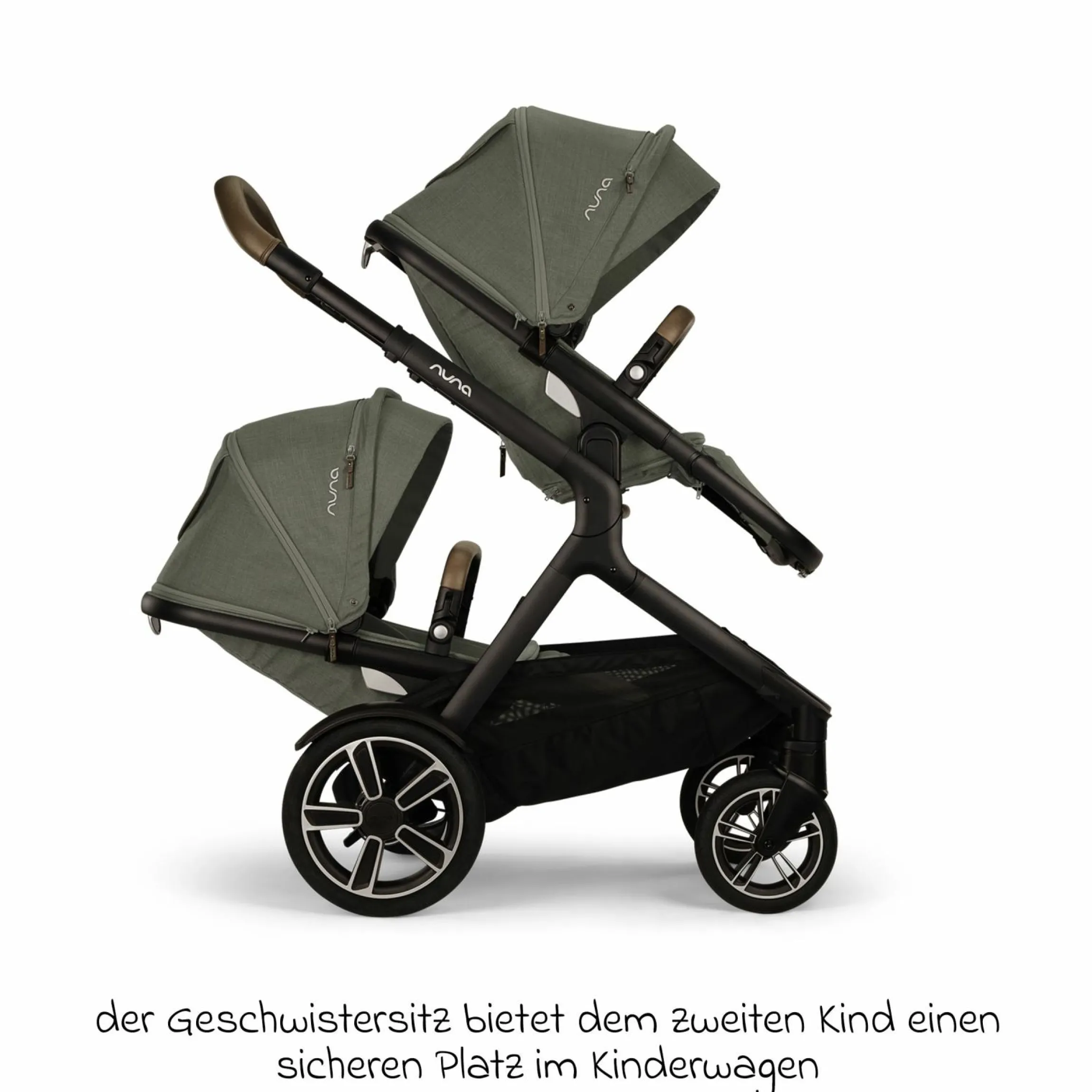 Buggy & Sportwagen DEMI next bis 22 kg mit magnetischem Gurtverschluss, umsetzbarem Allwettersitz, höhenverstellbarem Schieber, integrierter Sichtschutz inkl. Adapter & Regenschutz - Pine - Kollektion 2025
