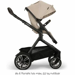 Buggy & Sportwagen DEMI next bis 22 kg mit magnetischem Gurtverschluss, umsetzbarem Allwettersitz, höhenverstellbarem Schieber, integrierter Sichtschutz inkl. Adapter & Regenschutz - Biscotti - Kollektion 2025