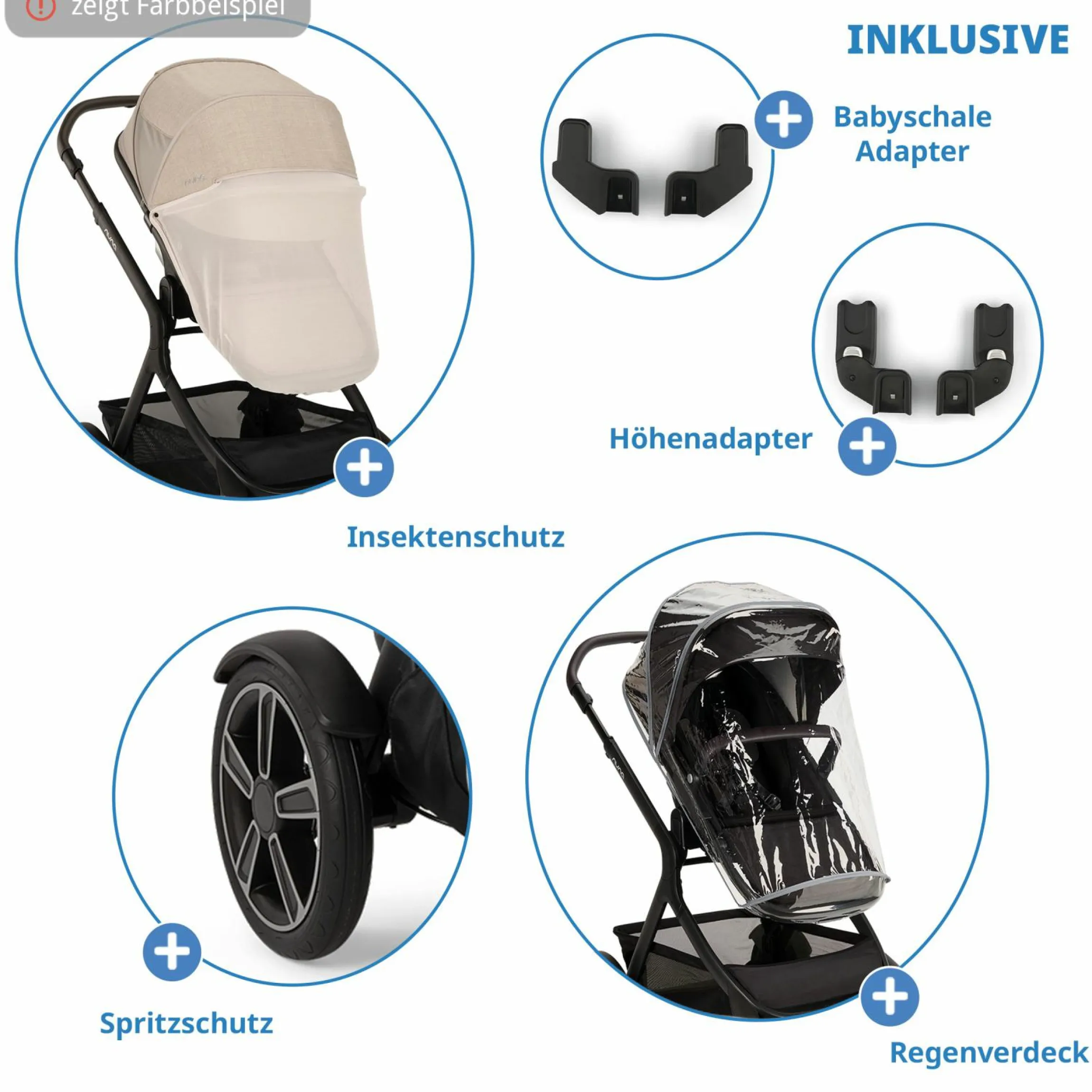 Buggy & Sportwagen DEMI next bis 22 kg mit magnetischem Gurtverschluss, umsetzbarem Allwettersitz, höhenverstellbarem Schieber, integrierter Sichtschutz inkl. Adapter & Regenschutz - Biscotti - Kollektion 2025