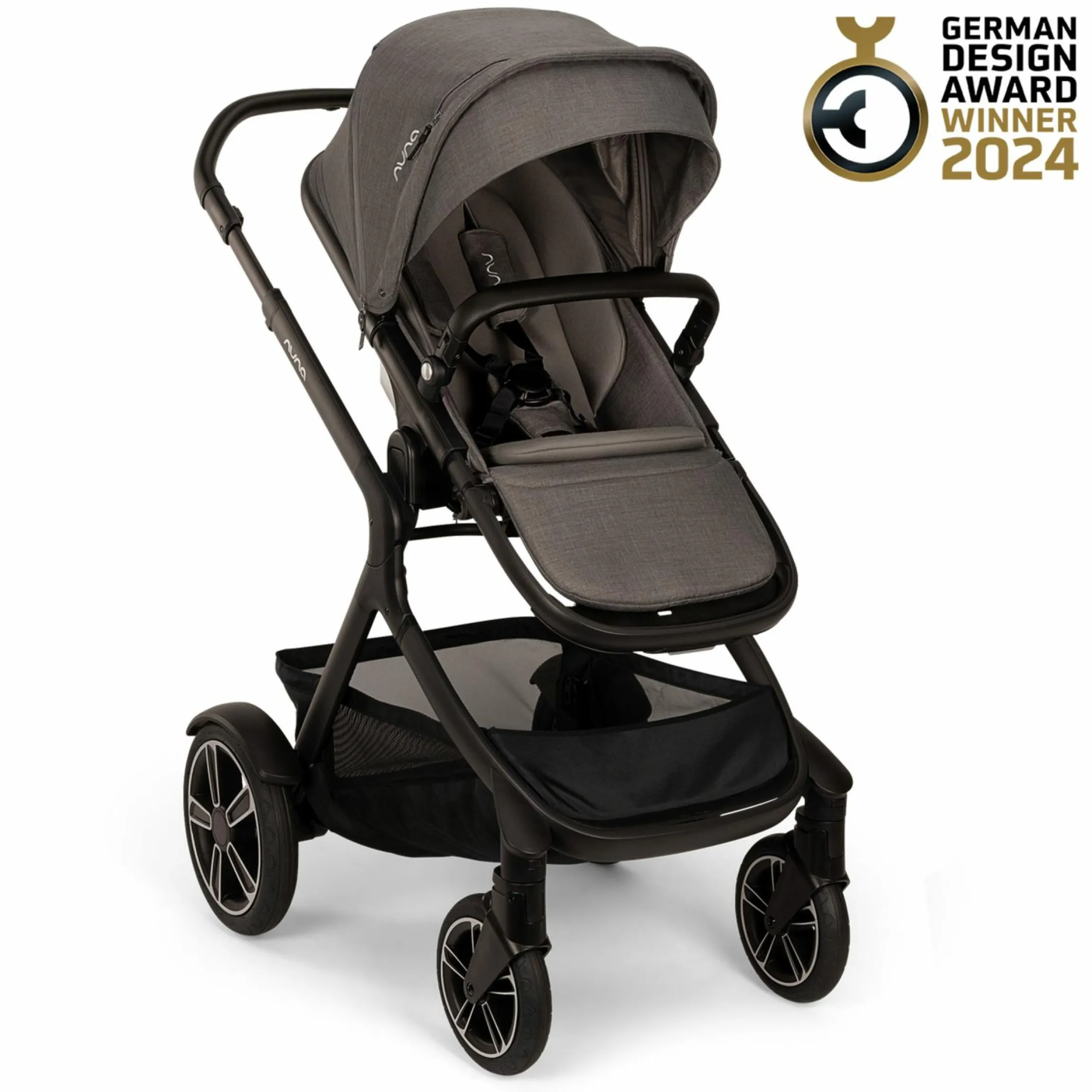 Buggy & Sportwagen DEMI next bis 22 kg mit magnetischem Gurtverschluss, umsetzbarem Allwettersitz, höhenverstellbarem Schieber, integrierter Sichtschutz inkl. Adapter & Regenschutz - Thunder - Kollektion 2025