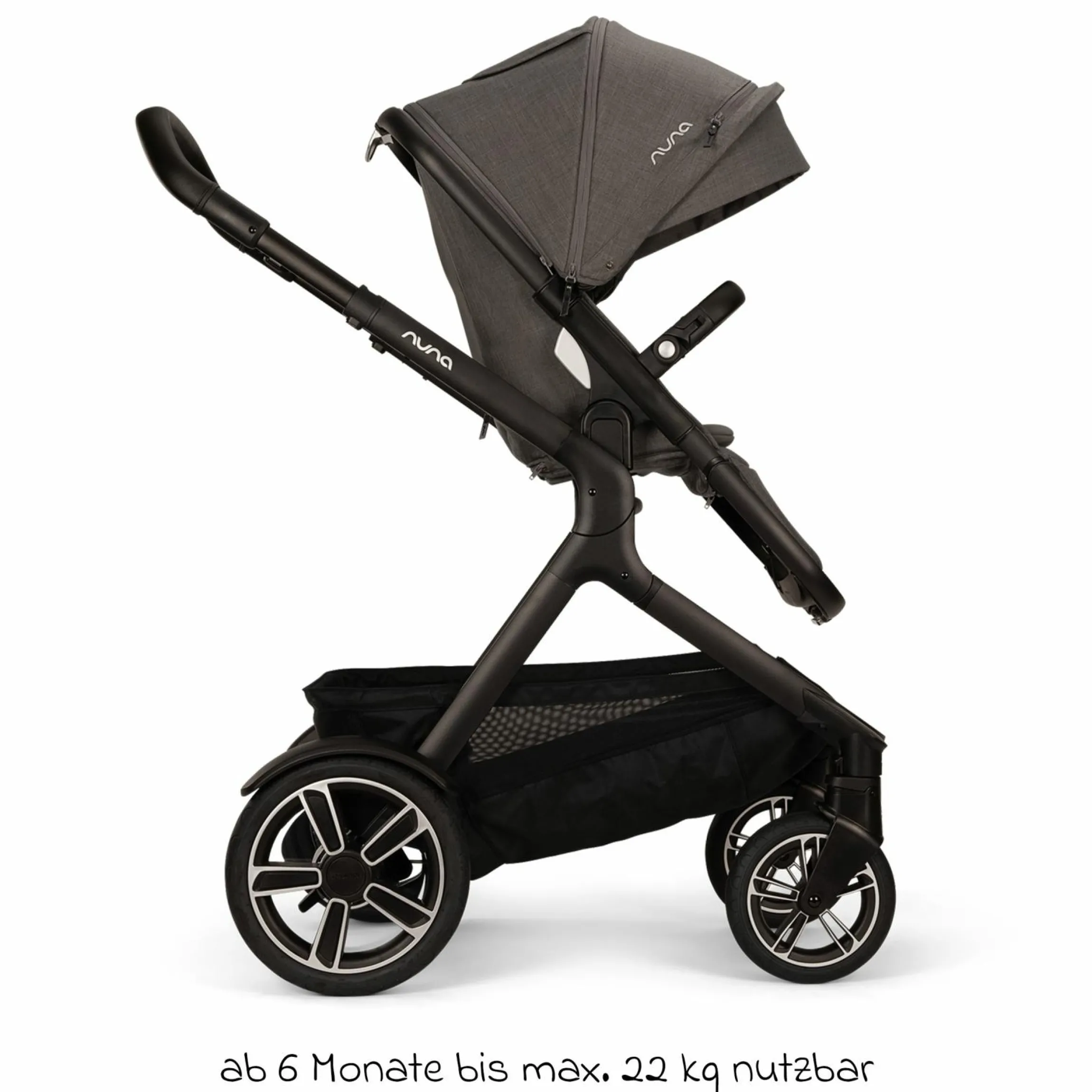 Buggy & Sportwagen DEMI next bis 22 kg mit magnetischem Gurtverschluss, umsetzbarem Allwettersitz, höhenverstellbarem Schieber, integrierter Sichtschutz inkl. Adapter & Regenschutz - Thunder - Kollektion 2025