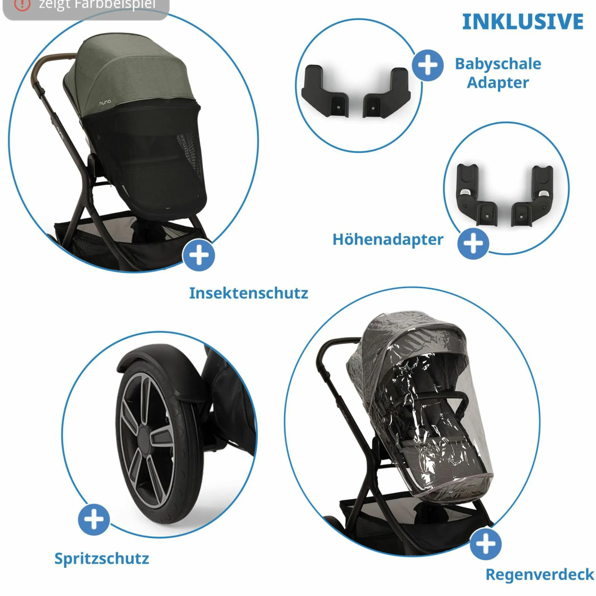 Buggy & Sportwagen DEMI next bis 22 kg mit magnetischem Gurtverschluss, umsetzbarem Allwettersitz, höhenverstellbarem Schieber, integrierter Sichtschutz inkl. Adapter & Regenschutz - Thunder - Kollektion 2025