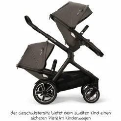 Buggy & Sportwagen DEMI next bis 22 kg mit magnetischem Gurtverschluss, umsetzbarem Allwettersitz, höhenverstellbarem Schieber, integrierter Sichtschutz inkl. Adapter & Regenschutz - Thunder - Kollektion 2025