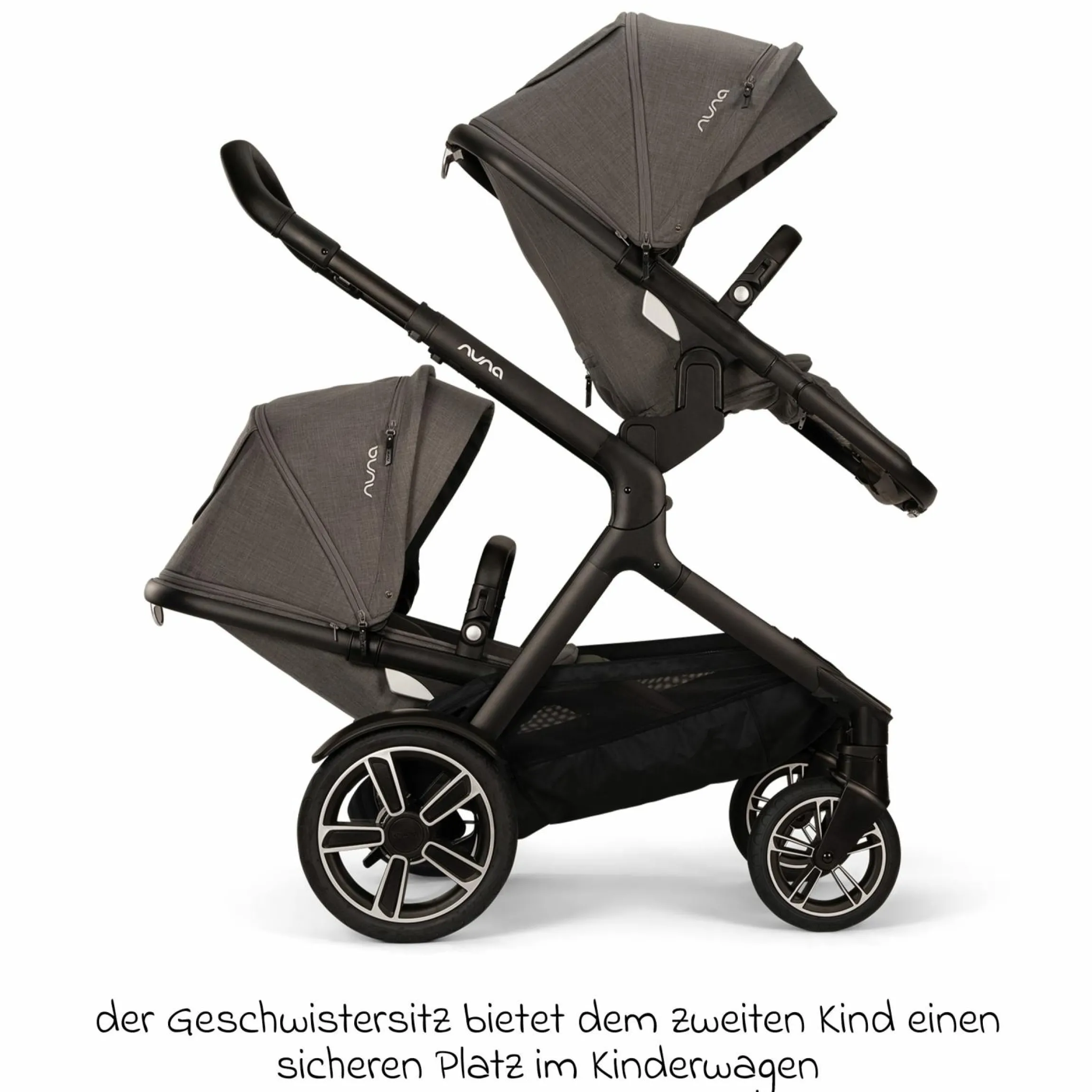 Buggy & Sportwagen DEMI next bis 22 kg mit magnetischem Gurtverschluss, umsetzbarem Allwettersitz, höhenverstellbarem Schieber, integrierter Sichtschutz inkl. Adapter & Regenschutz - Thunder - Kollektion 2025