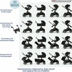 Buggy & Sportwagen DEMI next bis 22 kg mit magnetischem Gurtverschluss, umsetzbarem Allwettersitz, höhenverstellbarem Schieber, integrierter Sichtschutz inkl. Adapter & Regenschutz - Cedar - Kollektion 2025