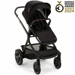 Buggy & Sportwagen DEMI next bis 22 kg mit magnetischem Gurtverschluss, umsetzbarem Allwettersitz, höhenverstellbarem Schieber, integrierter Sichtschutz inkl. Adapter & Regenschutz - Caviar - Kollektion 2025