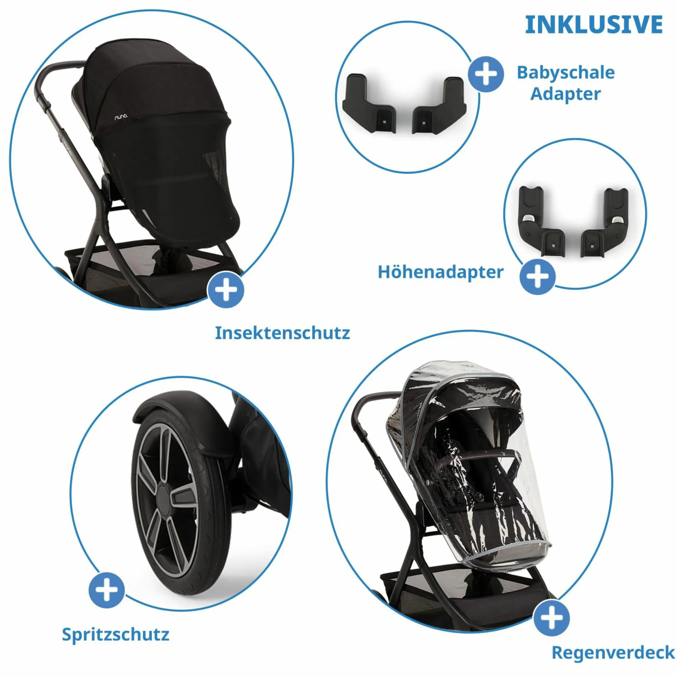 Buggy & Sportwagen DEMI next bis 22 kg mit magnetischem Gurtverschluss, umsetzbarem Allwettersitz, höhenverstellbarem Schieber, integrierter Sichtschutz inkl. Adapter & Regenschutz - Caviar - Kollektion 2025