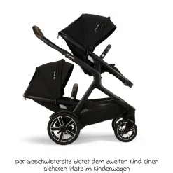 Buggy & Sportwagen DEMI next bis 22 kg mit magnetischem Gurtverschluss, umsetzbarem Allwettersitz, höhenverstellbarem Schieber, integrierter Sichtschutz inkl. Adapter & Regenschutz - Caviar - Kollektion 2025