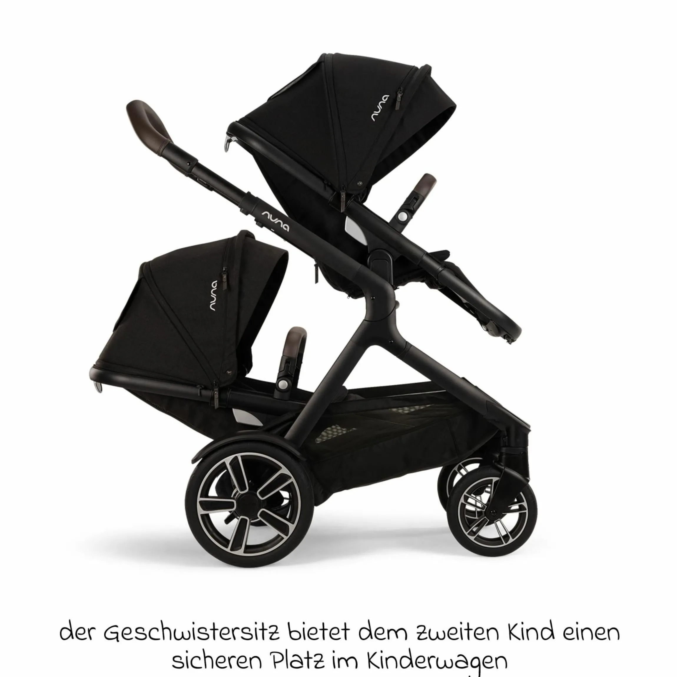 Buggy & Sportwagen DEMI next bis 22 kg mit magnetischem Gurtverschluss, umsetzbarem Allwettersitz, höhenverstellbarem Schieber, integrierter Sichtschutz inkl. Adapter & Regenschutz - Caviar - Kollektion 2025
