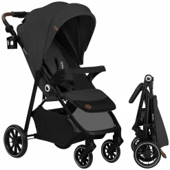 Buggy & Sportwagen Emma One bis 22 kg mit Knickschieber, Liegeposition, Insektenschutz, Snacktablett & Getränkehalter - Grey Stone