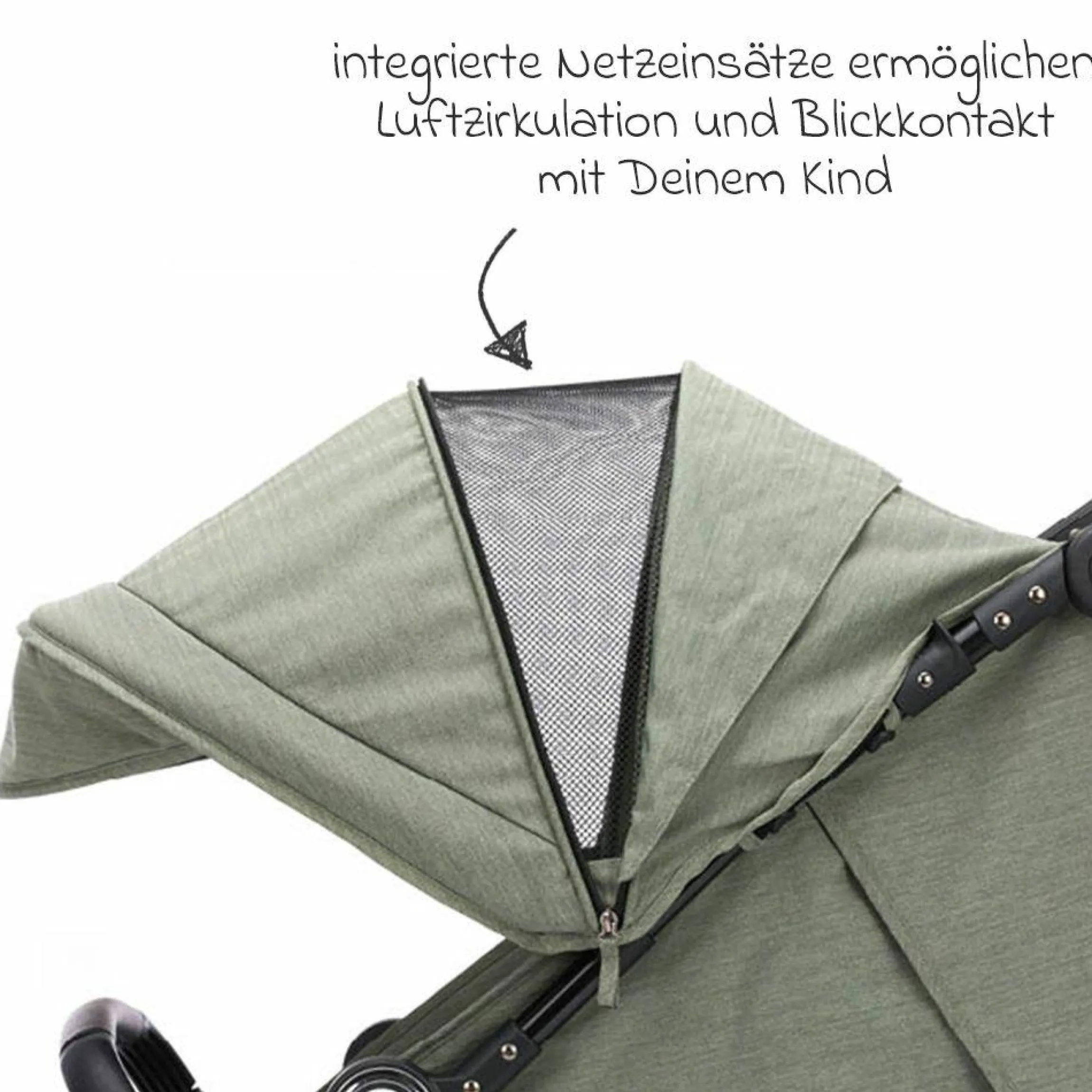 Buggy & Sportwagen Fill Allrounder bis 22 kg belasbar mit verstellbarem Schieber - Grün Melange