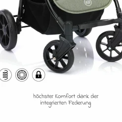 Buggy & Sportwagen Fill Allrounder bis 22 kg belasbar mit verstellbarem Schieber - Grün Melange