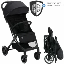 Buggy & Sportwagen Fill Rover bis 22 kg belastbar mit Liegeposition, Trollyfunktion nur 6,8 kg inkl. Schutzpaket - Schwarz