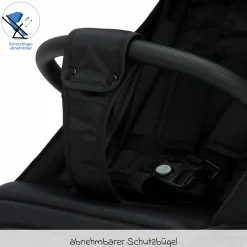 Buggy & Sportwagen Fill Rover bis 22 kg belastbar mit Liegeposition, Trollyfunktion nur 6,8 kg - Schwarz
