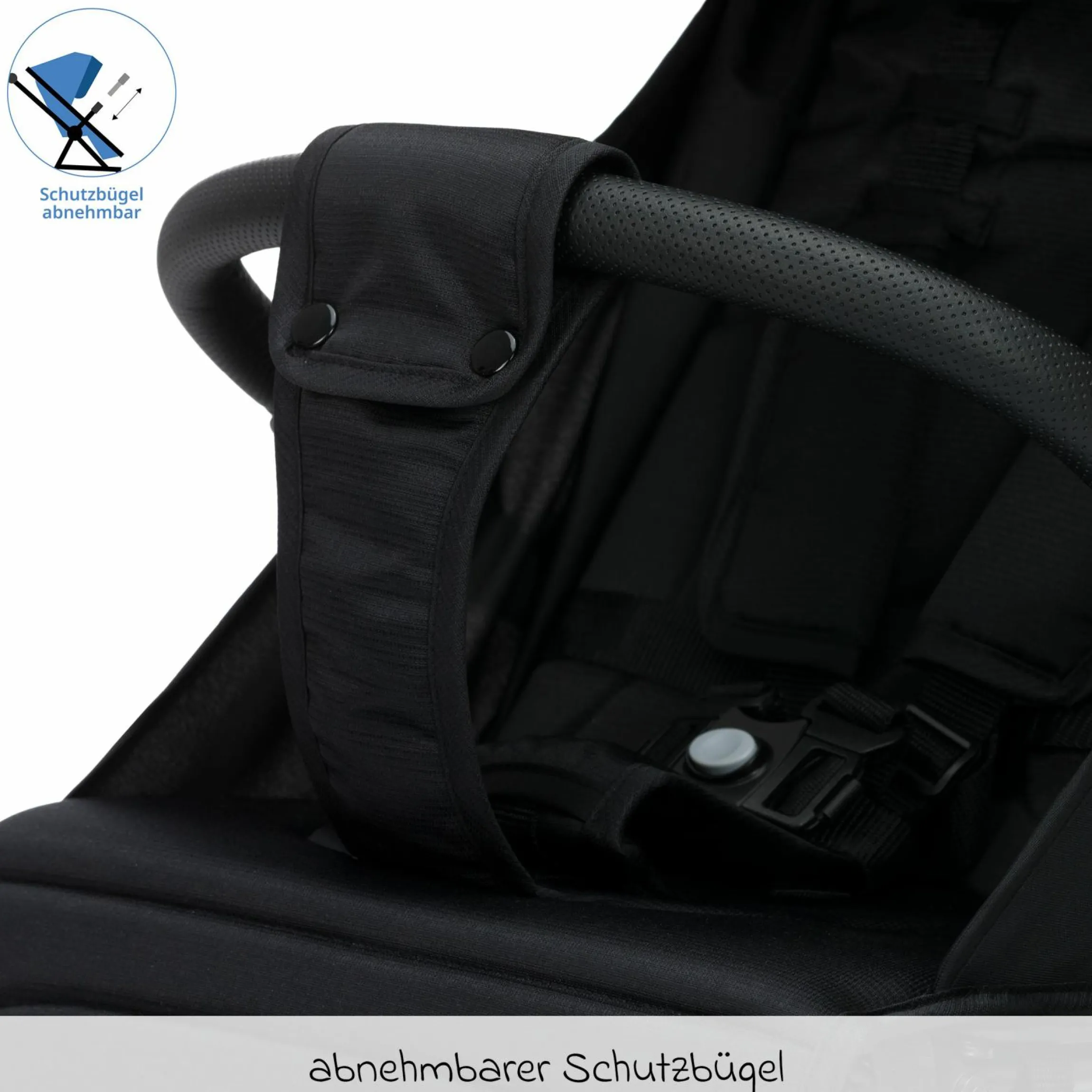 Buggy & Sportwagen Fill Rover bis 22 kg belastbar mit Liegeposition, Trollyfunktion nur 6,8 kg - Schwarz