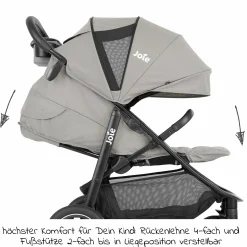 Buggy & Sportwagen Litetrax Pro Air bis 22 kg belastbar mit Luftreifen, Schieber-Ablagefach inkl. Insektenschutz & Regenschutz - Pebble - Kollektion 2025