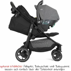 Buggy & Sportwagen Litetrax bis 22 kg belastbar mit Schieber-Ablagefach & Regenschutz - Shale - Kollektion 2025