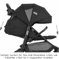 Buggy & Sportwagen Litetrax Pro bis 22 kg belastbar mit Schieber-Ablagefach inkl. Insektenschutz & Regenschutz - Shale - Kollektion 2025