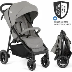 Buggy & Sportwagen Litetrax bis 22 kg belastbar mit Schieber-Ablagefach inkl. Insektenschutz & Regenschutz - Pebble - Kollektion 2025