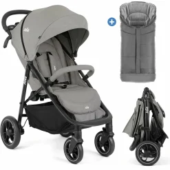 Buggy & Sportwagen Litetrax inkl. Fußsack - bis 22 kg belastbar mit Schieber-Ablagefach & Regenschutz - Pebble - Kollektion 2025