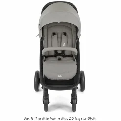Buggy & Sportwagen Litetrax inkl. Fußsack - bis 22 kg belastbar mit Schieber-Ablagefach & Regenschutz - Pebble - Kollektion 2025