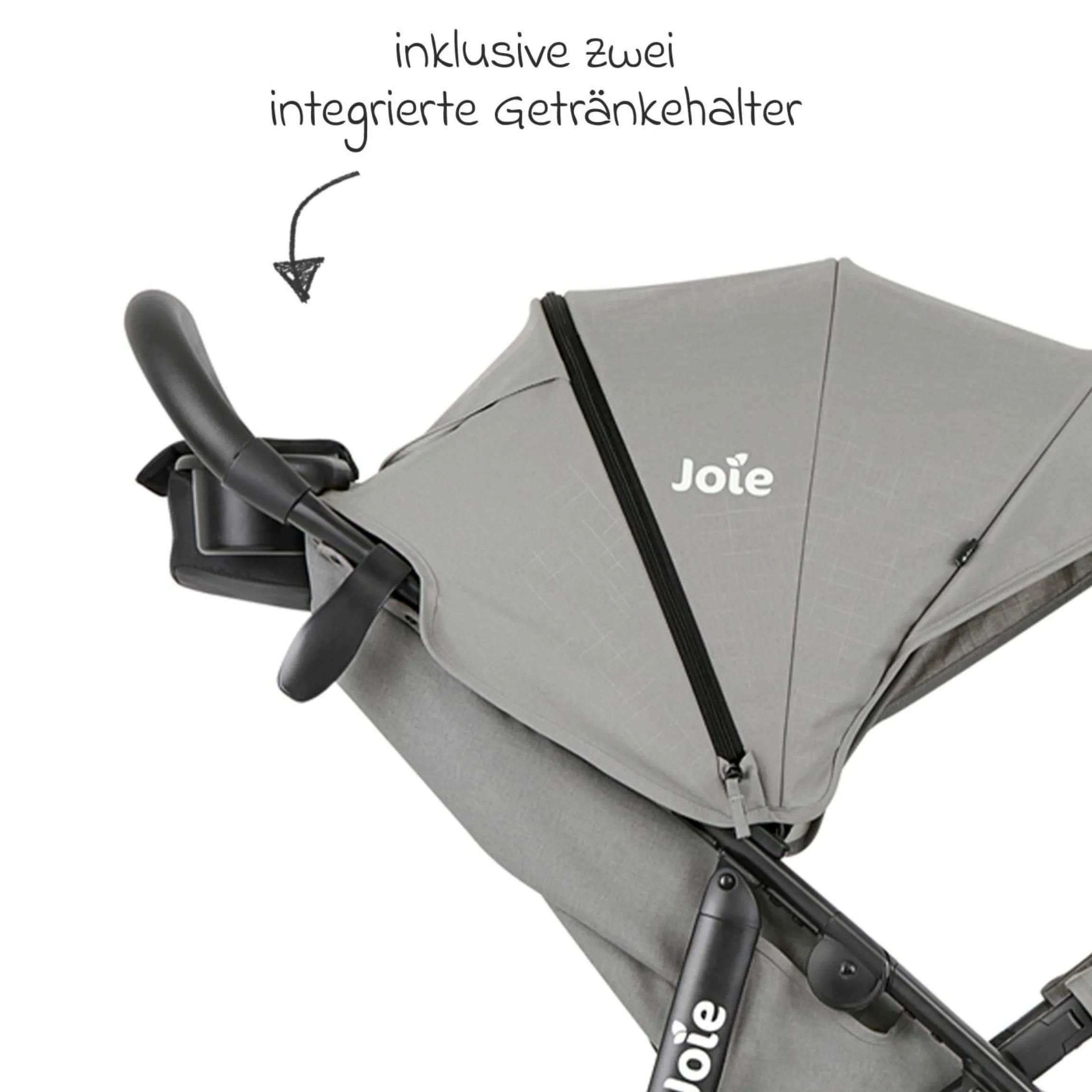 Buggy & Sportwagen Litetrax inkl. Fußsack - bis 22 kg belastbar mit Schieber-Ablagefach & Regenschutz - Pebble - Kollektion 2025