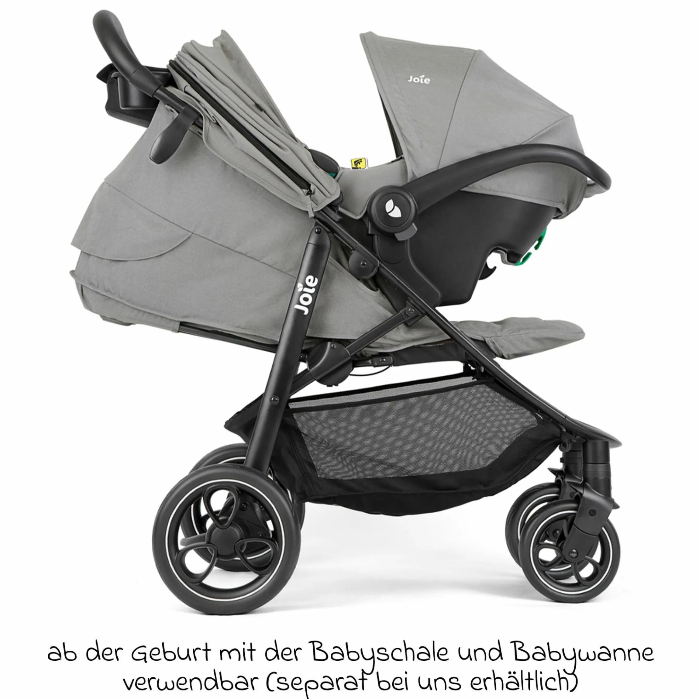 Buggy & Sportwagen Litetrax inkl. Fußsack - bis 22 kg belastbar mit Schieber-Ablagefach & Regenschutz - Pebble - Kollektion 2025