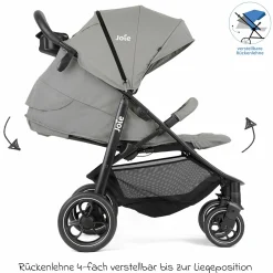 Buggy & Sportwagen Litetrax inkl. Fußsack - bis 22 kg belastbar mit Schieber-Ablagefach & Regenschutz - Pebble - Kollektion 2025