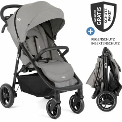 Buggy & Sportwagen Litetrax Pro bis 22 kg belastbar mit Schieber-Ablagefach inkl. Insektenschutz & Regenschutz - Pebble - Kollektion 2025