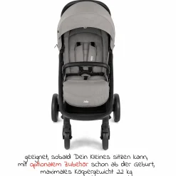 Buggy & Sportwagen Litetrax Pro bis 22 kg belastbar mit Schieber-Ablagefach inkl. Insektenschutz & Regenschutz - Pebble - Kollektion 2025