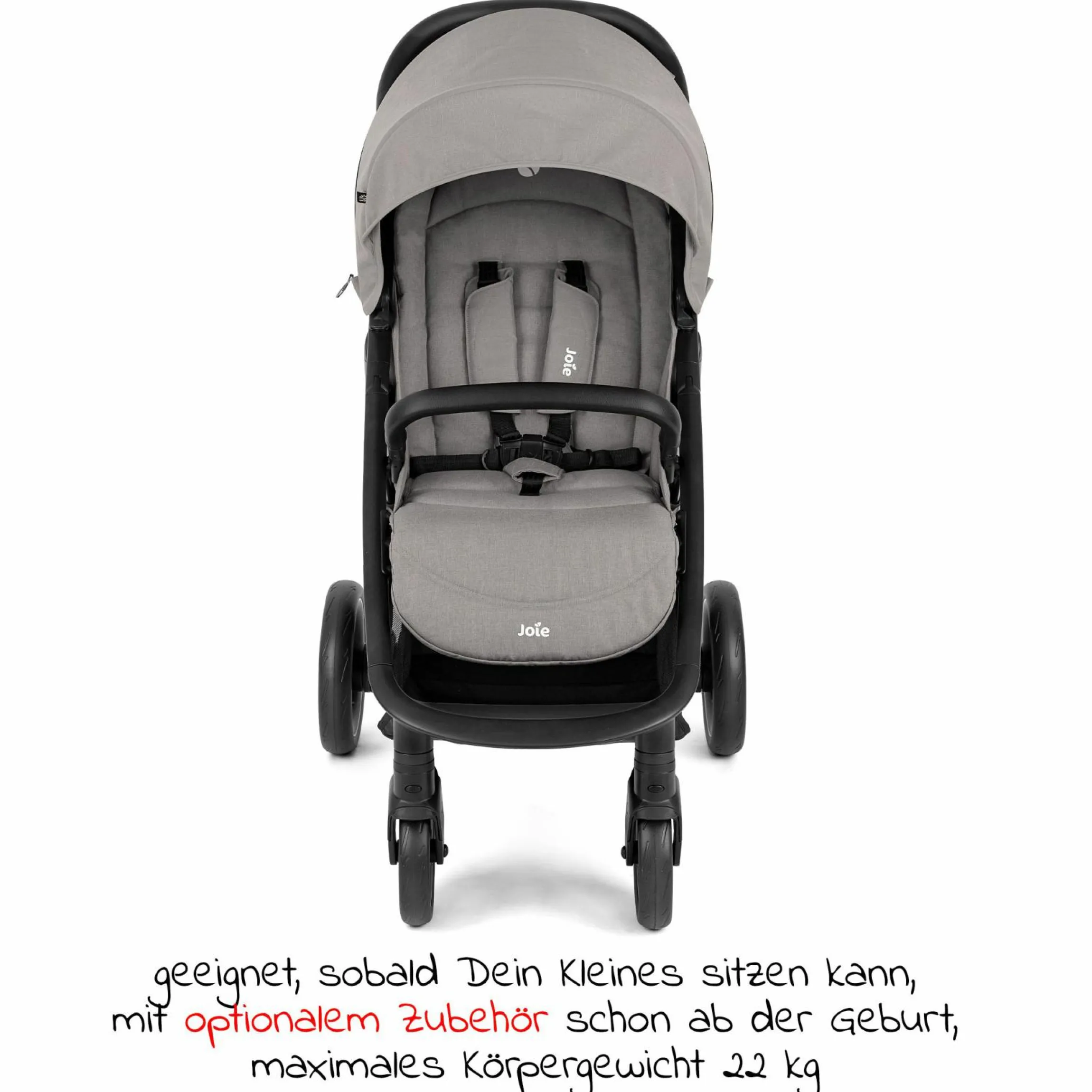 Buggy & Sportwagen Litetrax Pro bis 22 kg belastbar mit Schieber-Ablagefach inkl. Insektenschutz & Regenschutz - Pebble - Kollektion 2025