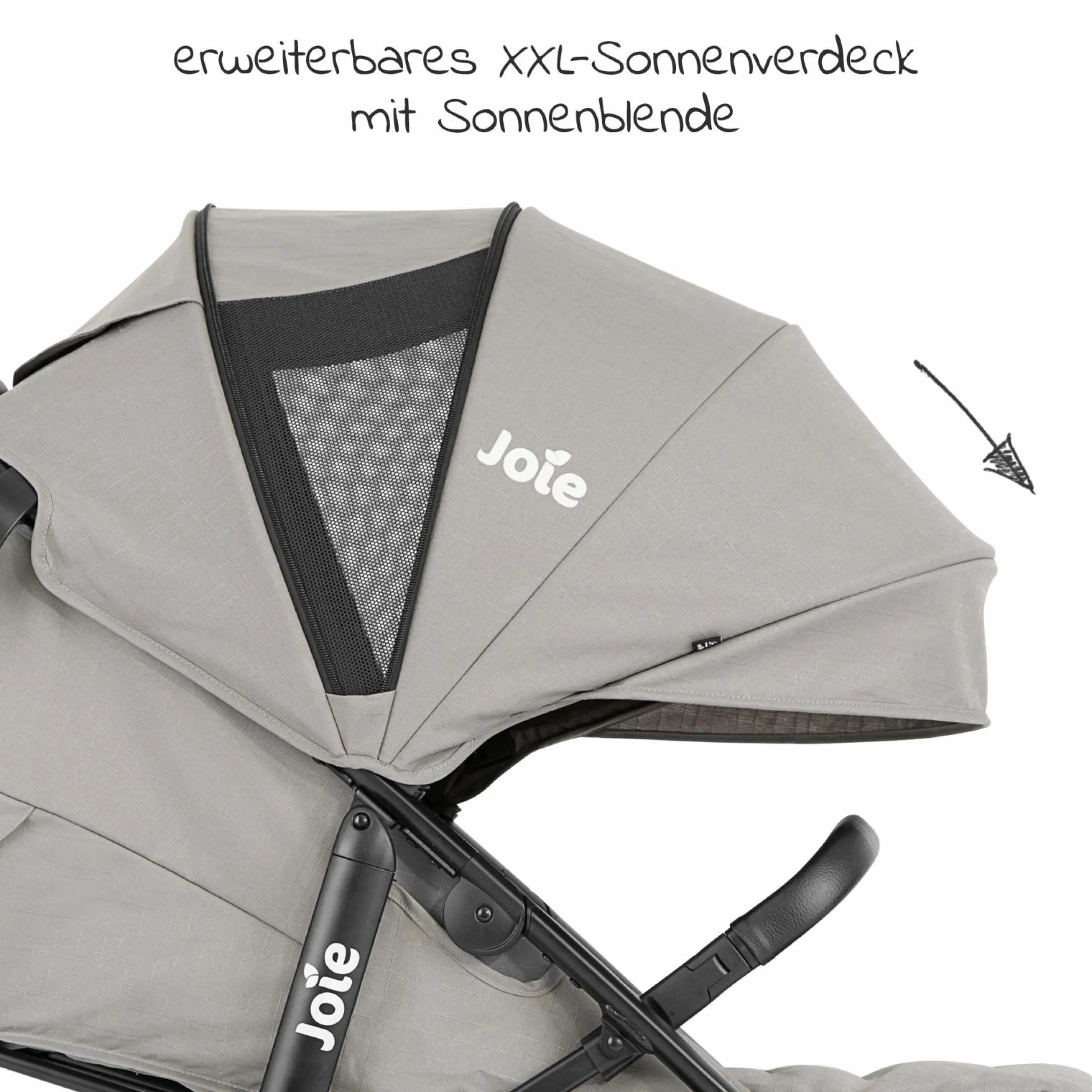 Buggy & Sportwagen Litetrax Pro bis 22 kg belastbar mit Schieber-Ablagefach inkl. Insektenschutz & Regenschutz - Pebble - Kollektion 2025
