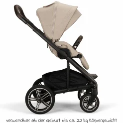 Buggy & Sportwagen MIXX next bis 22 kg mit magnetischem Gurtverschluss, umsetzbarem Allwettersitz, höhenverstellbarem Schieber, integrierter Sichtschutz inkl. Adapter, Kniedecke & Regenschutz - Biscotti - Kollektion 2025