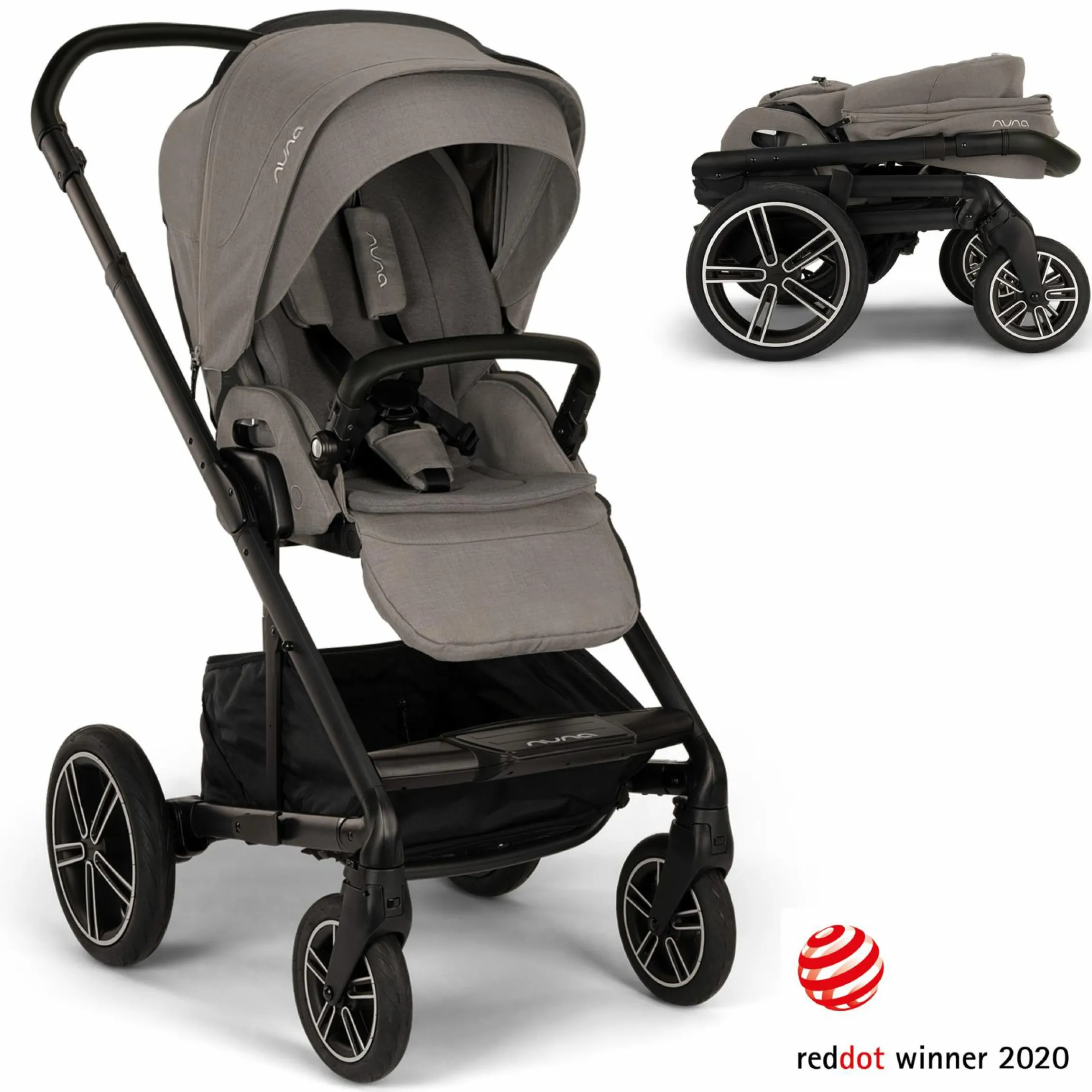 Buggy & Sportwagen MIXX next bis 22 kg mit magnetischem Gurtverschluss, umsetzbarem Allwettersitz, höhenverstellbarem Schieber, integrierter Sichtschutz inkl. Adapter, Kniedecke & Regenschutz - Granite - Kollektion 2025