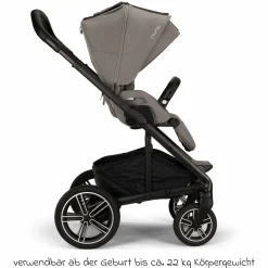 Buggy & Sportwagen MIXX next bis 22 kg mit magnetischem Gurtverschluss, umsetzbarem Allwettersitz, höhenverstellbarem Schieber, integrierter Sichtschutz inkl. Adapter, Kniedecke & Regenschutz - Granite - Kollektion 2025