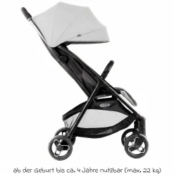 Buggy- & Sportwagen Myavo bis 22 kg belastbar nur 5,8 kg leicht mit Liegefunktion & Regenschutz - Steeple Gray