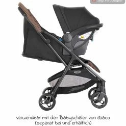 Buggy- & Sportwagen Myavo bis 22 kg belastbar nur 5,8 kg leicht mit Liegefunktion & Regenschutz - Steeple Gray