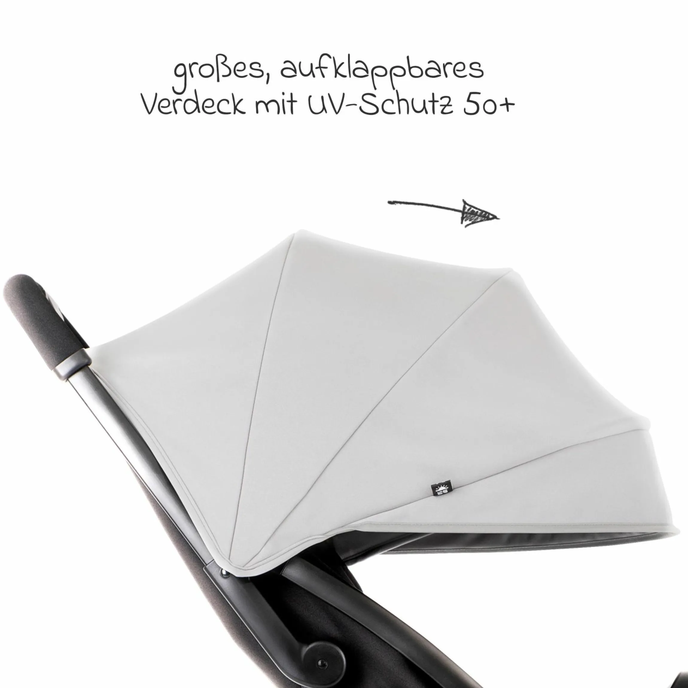 Buggy- & Sportwagen Myavo bis 22 kg belastbar nur 5,8 kg leicht mit Liegefunktion & Regenschutz - Steeple Gray
