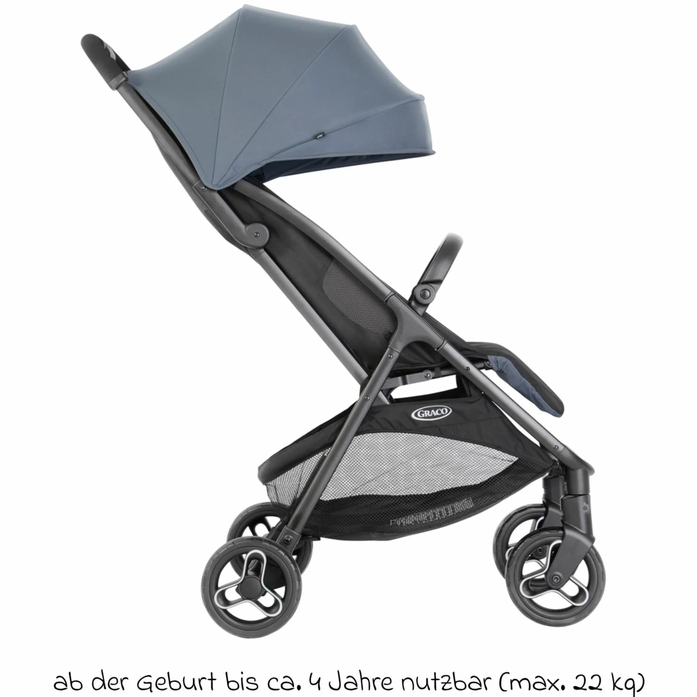 Buggy- & Sportwagen Myavo bis 22 kg belastbar nur 5,8 kg leicht mit Liegefunktion & Regenschutz - Stormy