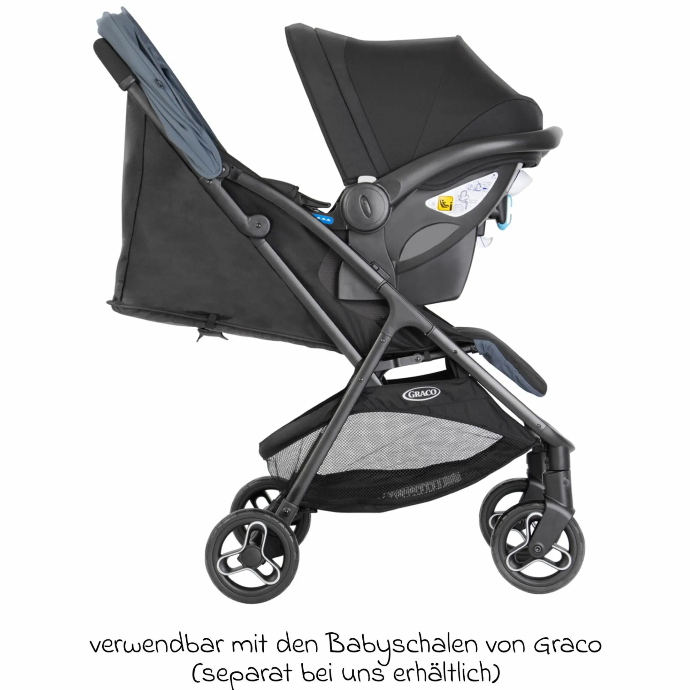 Buggy- & Sportwagen Myavo bis 22 kg belastbar nur 5,8 kg leicht mit Liegefunktion & Regenschutz - Stormy
