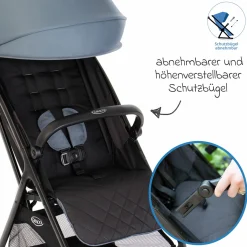 Buggy- & Sportwagen Myavo bis 22 kg belastbar nur 5,8 kg leicht mit Liegefunktion & Regenschutz - Stormy