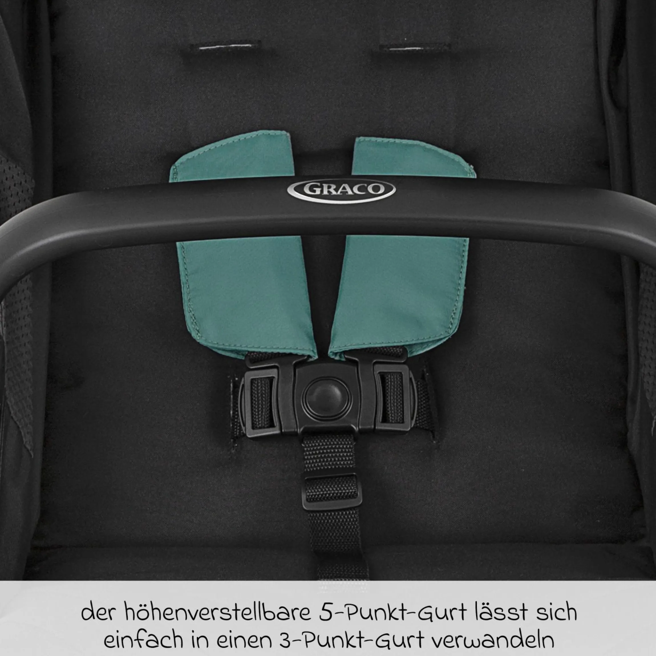 Buggy- & Sportwagen Myavo bis 22 kg belastbar nur 5,8 kg leicht mit Liegefunktion & Regenschutz - Mint