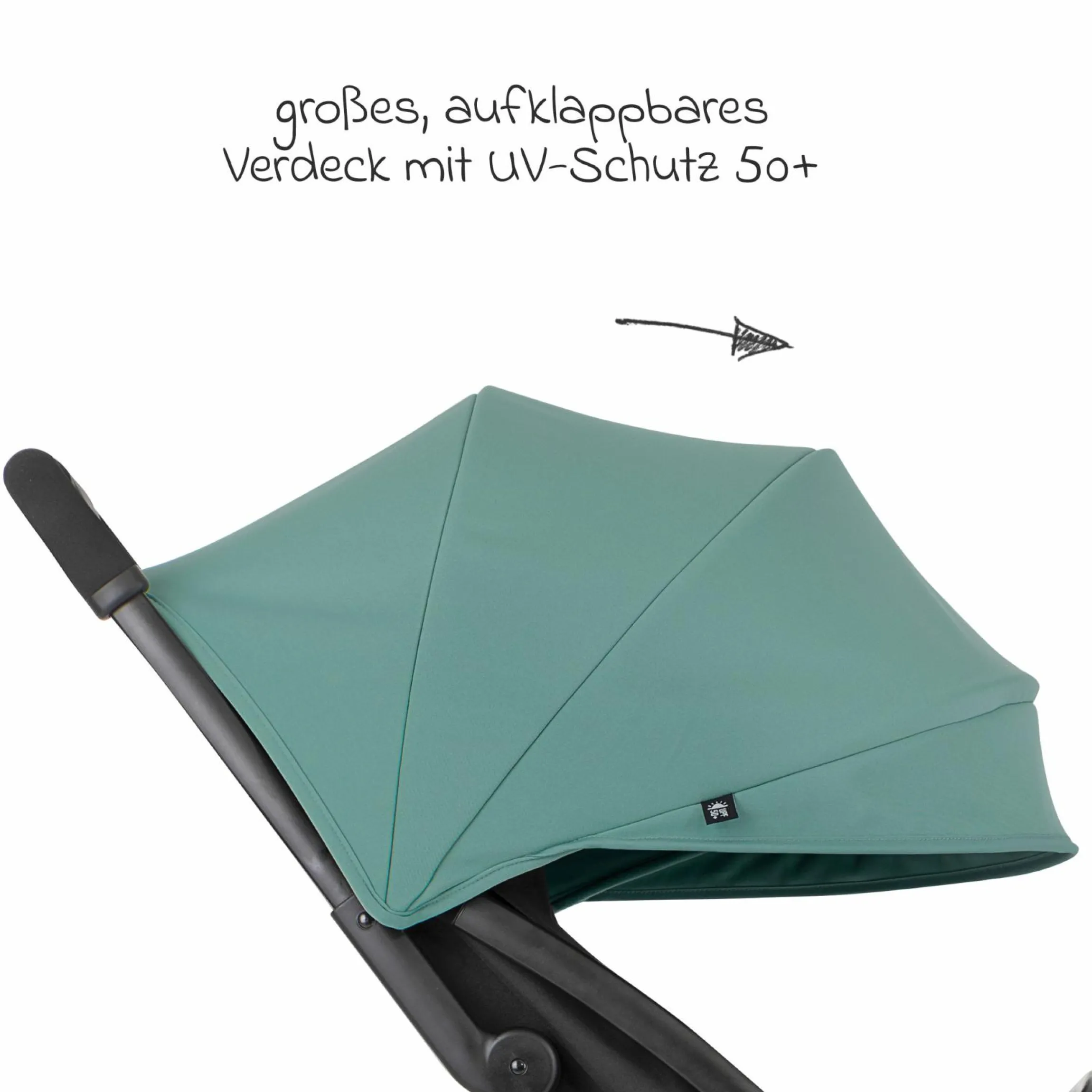 Buggy- & Sportwagen Myavo bis 22 kg belastbar nur 5,8 kg leicht mit Liegefunktion & Regenschutz - Mint