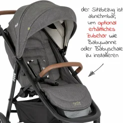 Buggy & Sportwagen Mytrax Pro bis 22 kg belastbar mit Teleskopschieber, Getränkehalter & Regenschutz - Cycle Collection - Shell Gray - Kollektion 2025